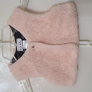 NICOLE MILLER Kids Pink Faux Fur Lined Vest - Size 3/6M